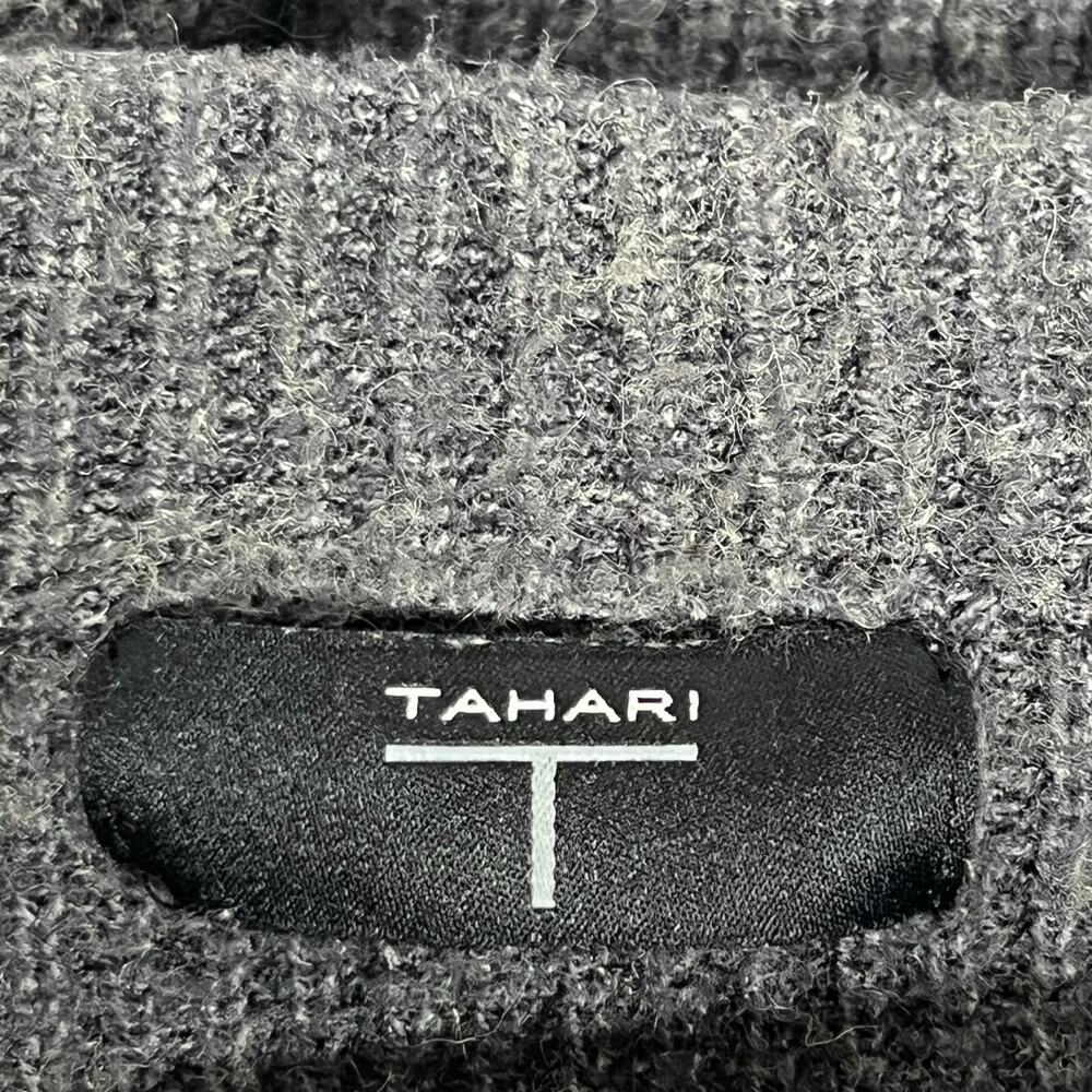 T Tahari Grey Ribbed Knit Sweater Size Extra Large - Picture 2 of 5
